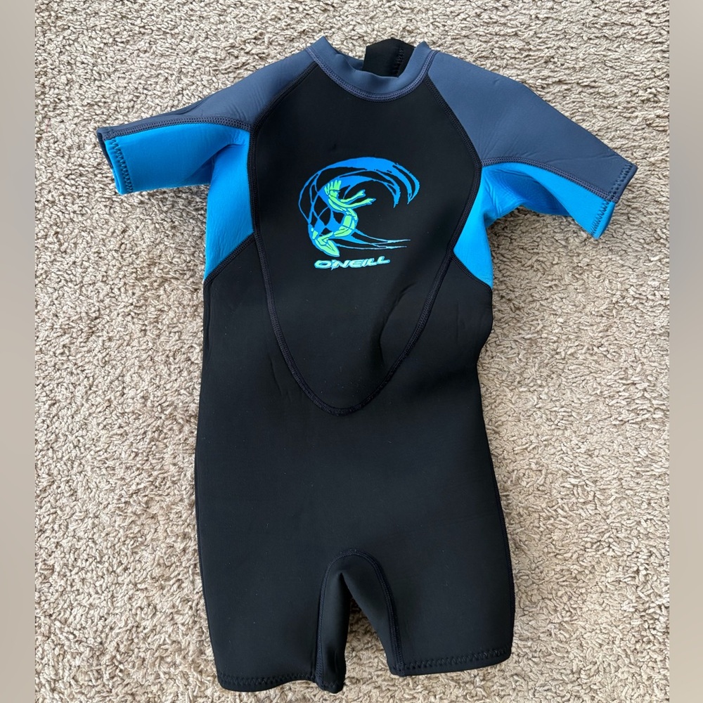 O'Neill Toddler Reactor Back Zip Short Sleeve Wetsuit Preowned size 2